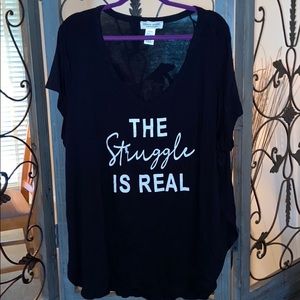 Plus size 3x black short sleeve tee. NWOT